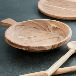 ACACIA CHIC Plato Hondo Con Asa Natural
