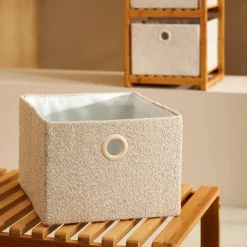 BASIC BOUCLE Cesta De Almacenaje Off White/sand