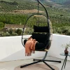 BAZAI Silla Colgante Con Soporte Negro