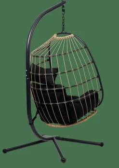 BAZAI Silla Colgante Con Soporte Negro