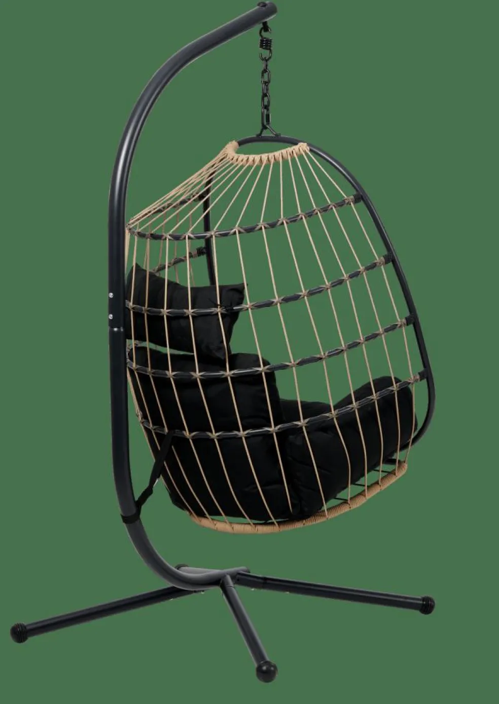 BAZAI Silla Colgante Con Soporte Negro