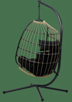 BAZAI Silla Colgante Con Soporte Negro