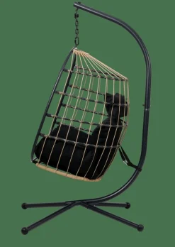 BAZAI Silla Colgante Con Soporte Negro