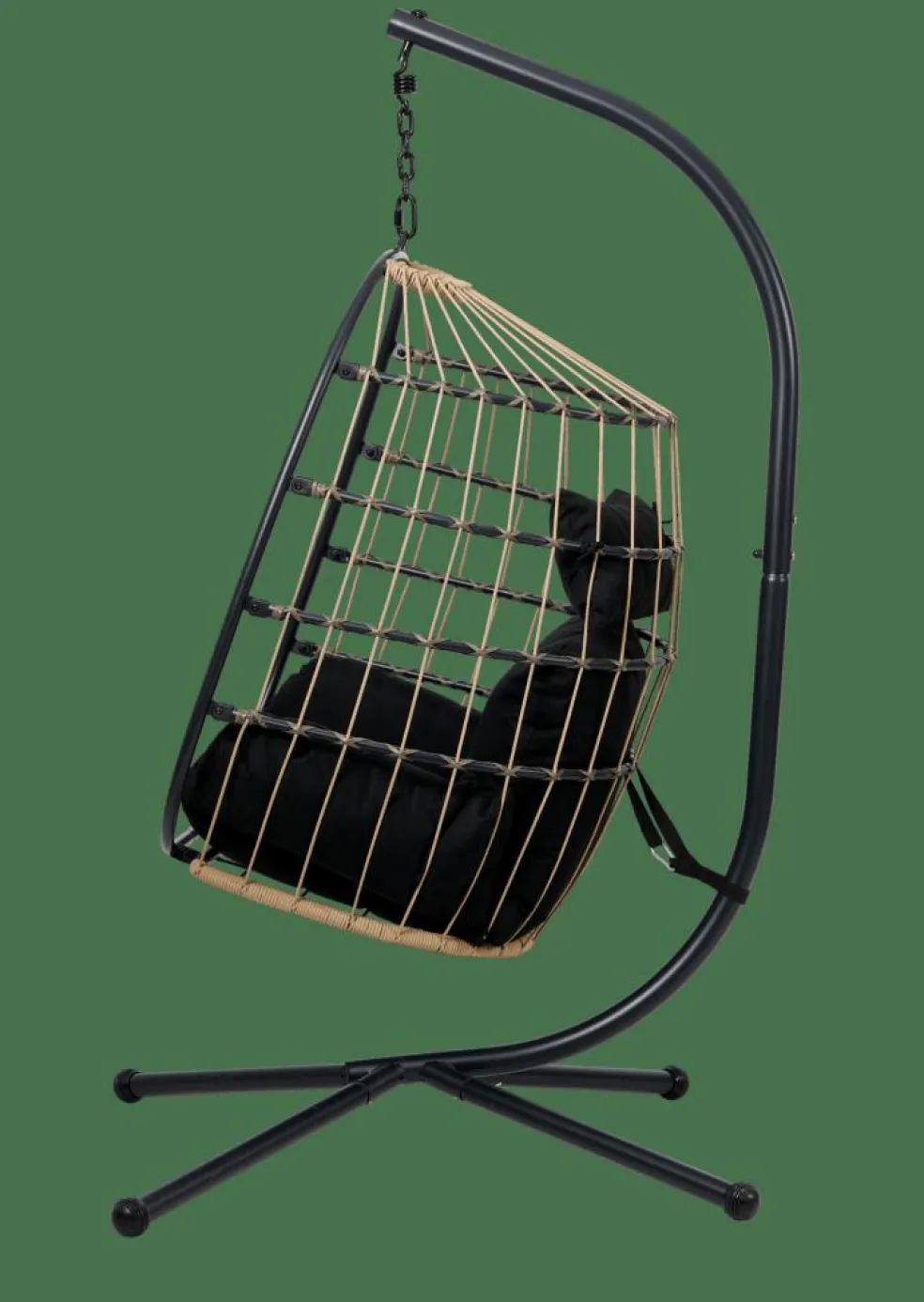 BAZAI Silla Colgante Con Soporte Negro