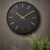 BLACK Reloj De Pared Negro