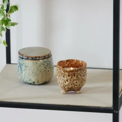 CERAMIC Vela En Maceta Marrón
