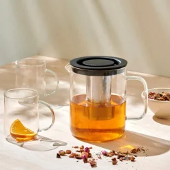 CHAI Tetera 1,5 L Negro, Transparente