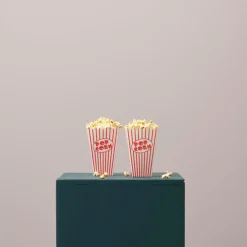 CINEMA Vaso De Palomitas Juego De 8 Blanco, Rojo