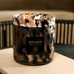 ESCAPE INDIAN INSPIRATION Vela Perfumada En Vaso Negro, Cobrizo, Multicolor