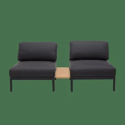 HANNA Lounge Mesa Auxiliar Negro, Natural