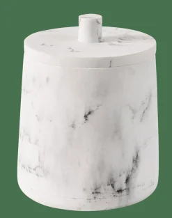 LUNA Soporte De Algodones Con Tapa Aspecto De Mármol