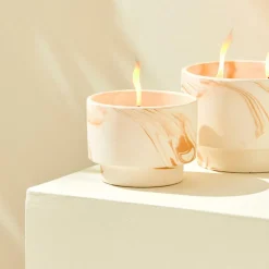 MARBLE Vela De Exterior Blanco, Naranja