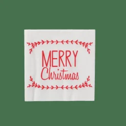 MERRY CHRISTMAS Paquete De 20 Servilletas Rojo