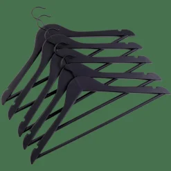 NEW WOOD Perchas Juego De 5 Negro