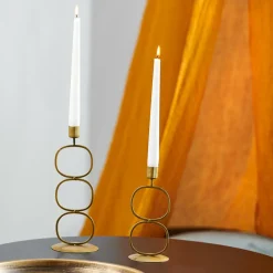 OVAL Soporte Para Vela Pequeña Bronceado