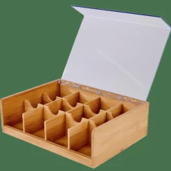 PANDA Caja Para Té 12 Compartim. Natural