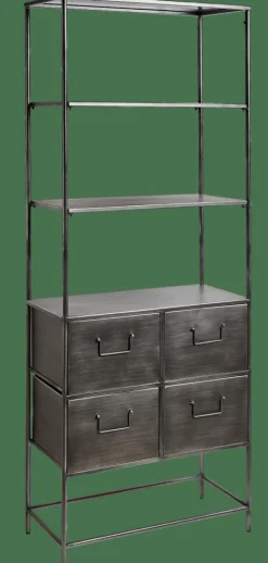 PHARMA Estantería De Pared Con 4 Cajones Negro