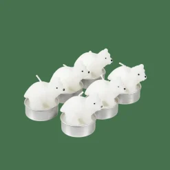 POLA Velas Peq Oso Polar Juego De 6 Blanco