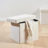 STOR Puf Plegable Función Almac. Blanco
