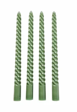 TWIST Velas Retorcidas Juego De 4 Naranja
