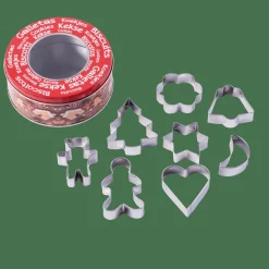 X-MAS Moldes Juego De 8 En Lata Plateado