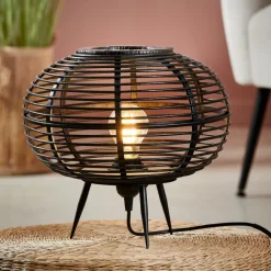 ZANZI Lámpara De Mesa E27 Negro