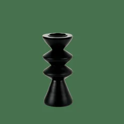 ZIGZAG Soporte Para Vela Pequeña Negro